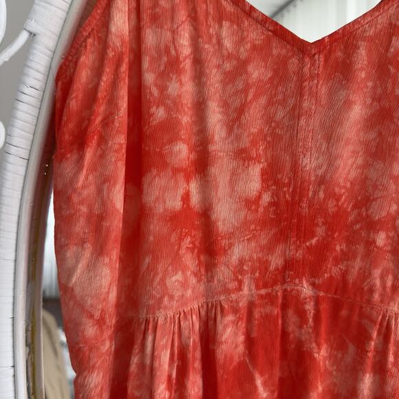 Raquel Allegra Dress Small 1 tie Tie Dye Sleeveless Midi Slip Boho Artsy Resort - Picture 3 of 12